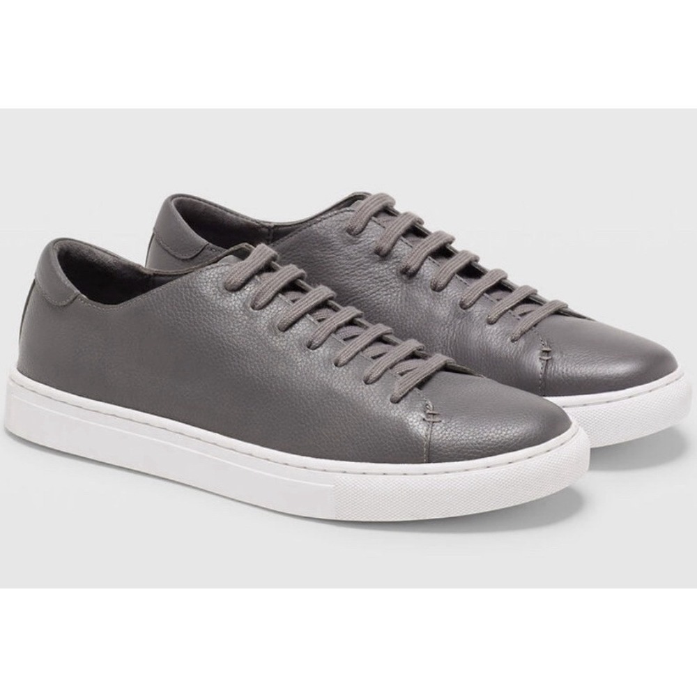 New Club Monaco Men's‎ Lace Up Leather Sneakers - Size 11.5 Gray / White
